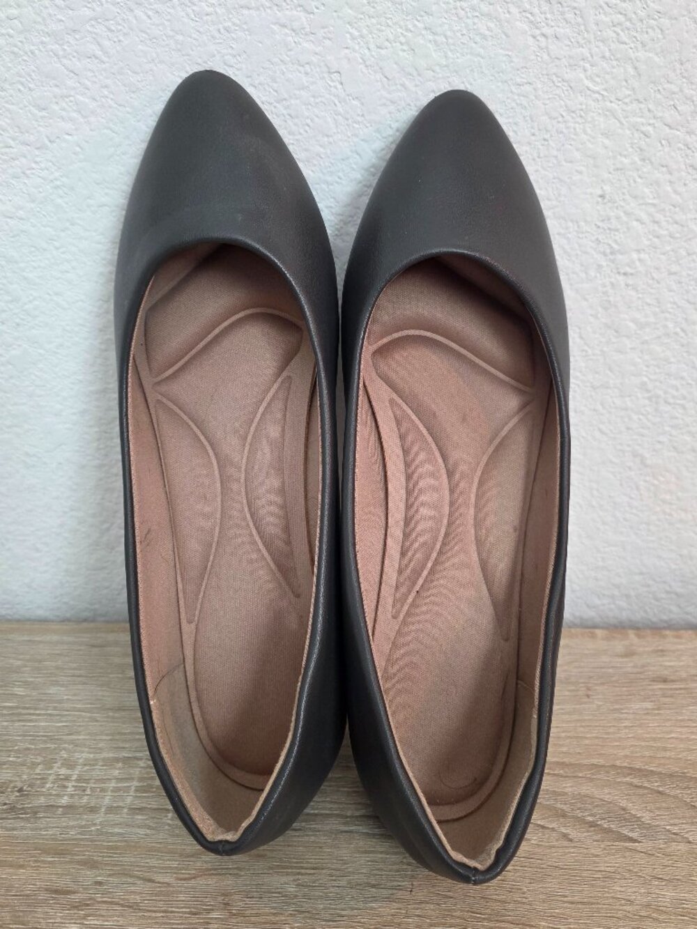 Worn Once! Grey/Charcoal flats - size 10